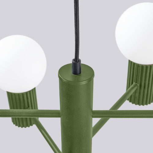 Sollux Lighting Kroonluchter HALO 6 olijfgroen - 64x64x230cm