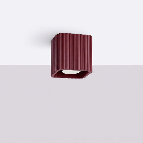 Sollux Lighting Plafondlamp RIFF 1 bordeaux GU10 - 10x10x10cm