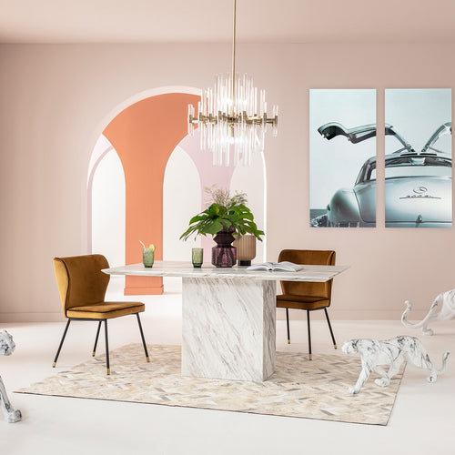 Kare Design Eettafel Artistico wit marmer 200x100cm - vtwonen shop