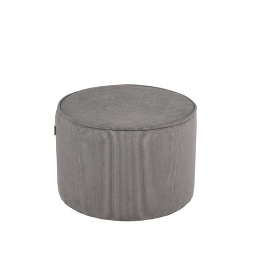 LABEL51 Poef Tibo - Donkergrijs Ribstof - 55x55x40cm