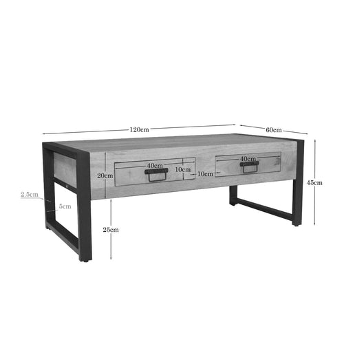 Starfurn Salontafel Britt - Rechthoekig Naturel Hout - 120x60x45cm