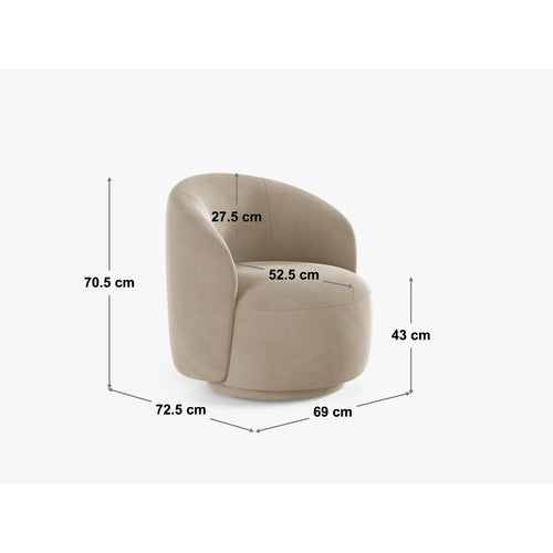 Cosmopolitan Design - Draaistoel Savona structurele stof koningsblauw - 72.5x69x70.5cm