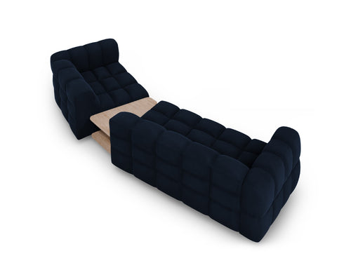 Cosmopolitan Design Rechte modulaire bank Sky 3-zits, flueel, koningsblauw - 148x353x70cm