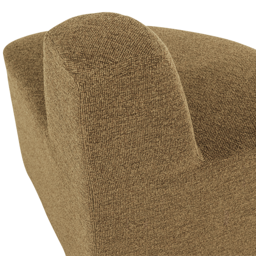 WOOOD eetbank hoek rond rugleuning Mojo Base - Bouclé - G.bruin - 83x76x76