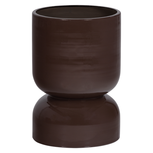 WOOOD pot laag Toval - Metaal - Hoogglans Paars/Bruin - 40x28x28