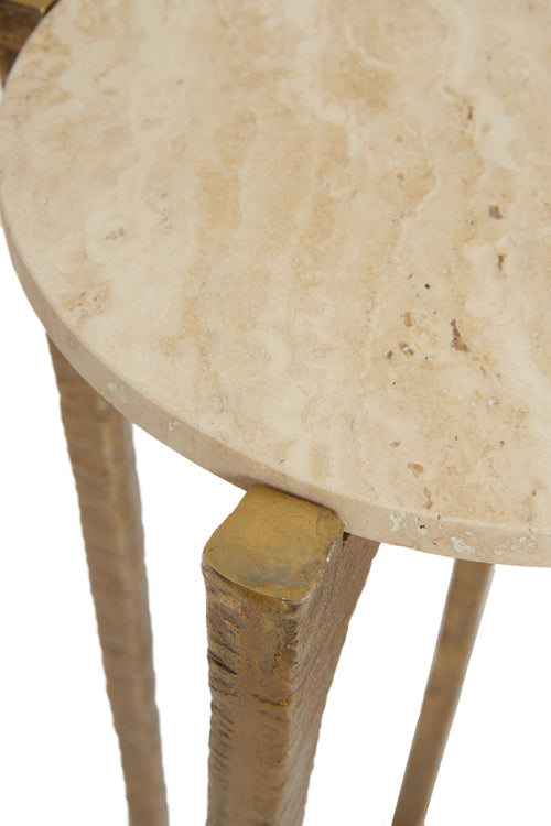 Light & Living salontafel KANAE - Ø76x44cm - bruin - Set van 2