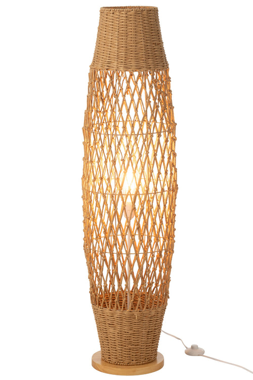 J-Line vloerlamp Getwist - metaal - donkerbeige