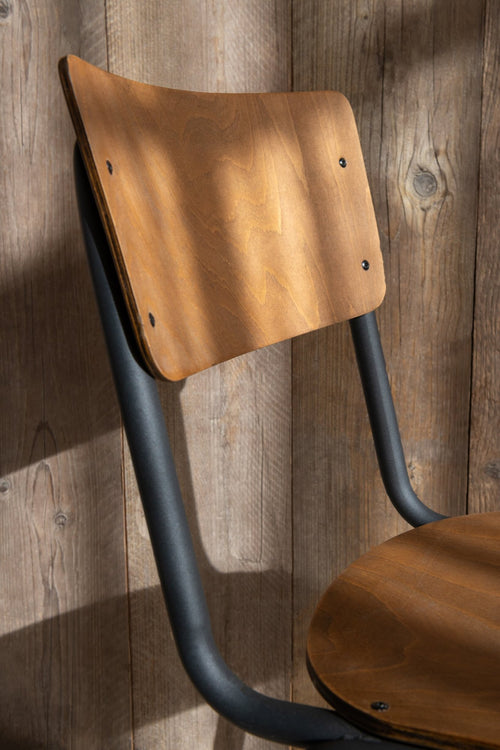 J-Line stoel - hout/metaal - bruin