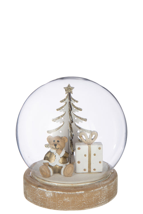 J-Line waterbal Beer - multiplex - wit/goud - LED lichtjes - vtwonen shop