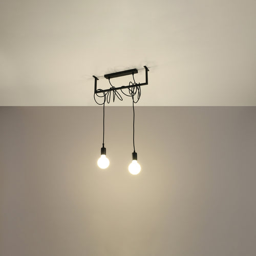 Sollux Lighting Kroonluchter SALAMANCA 2 zwart - 50x10x150cm