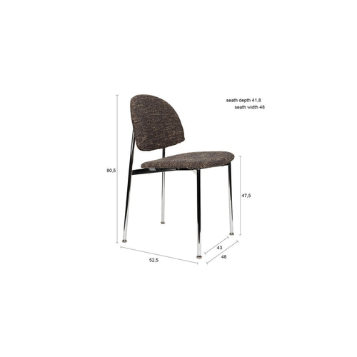 Zuiver Sunrise Eetkamerstoelen Chrome/Bruin - Set van 2