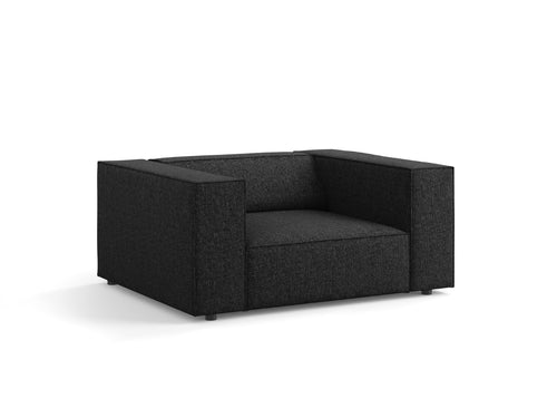 Cosmopolitan Design Fauteuil Arendal chenille, zwart - 102x124x70cm