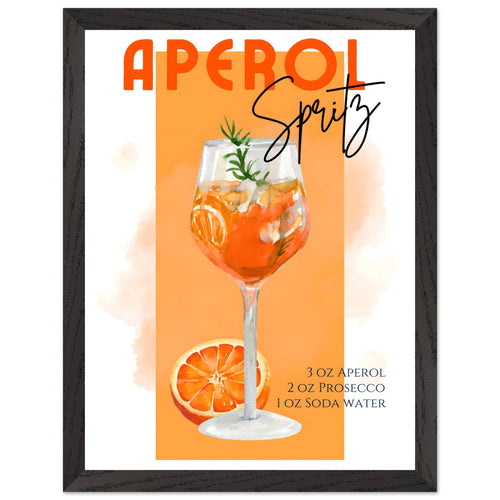 Artfulprints Poster met Lijst Aperol Spritz - Orange   - 30x40 cm - Oranje