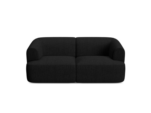 Cosmopolitan Design Modulaire bank Campi 2-zits, structurele stof zwart - 90x180x70cm