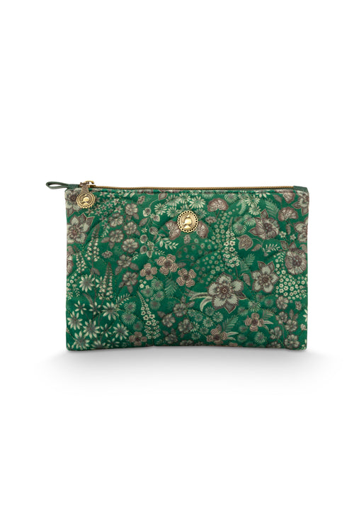 Pip Studio - Charly Make-up Tasje Dames - Daisy Dreams - Groen - 24x1x15.5cm