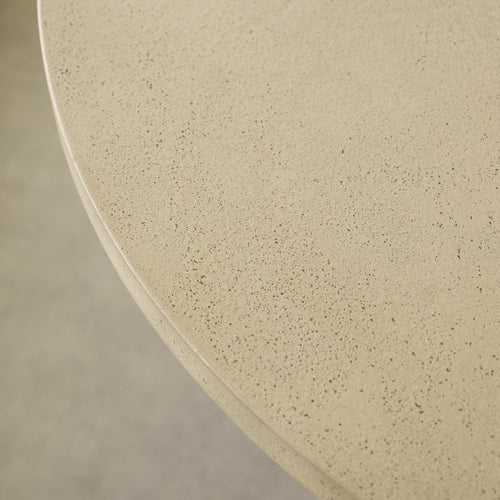 Tikamoon Ronde tuintafel van massief acaciahout en ecrukleurig cement 4/6 pers. - Beige