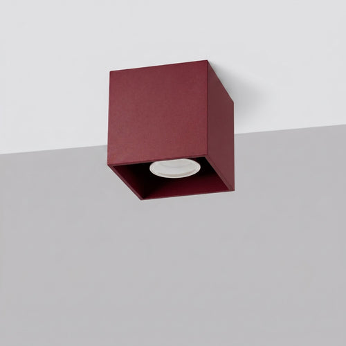 Sollux Lighting Plafondlamp QUAD 1 bordeaux - 10x10x10cm