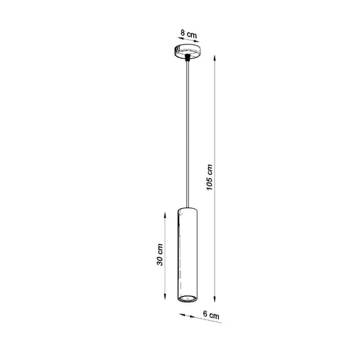 Sollux Lighting Hanglamp LINO hout - 8x8x105cm