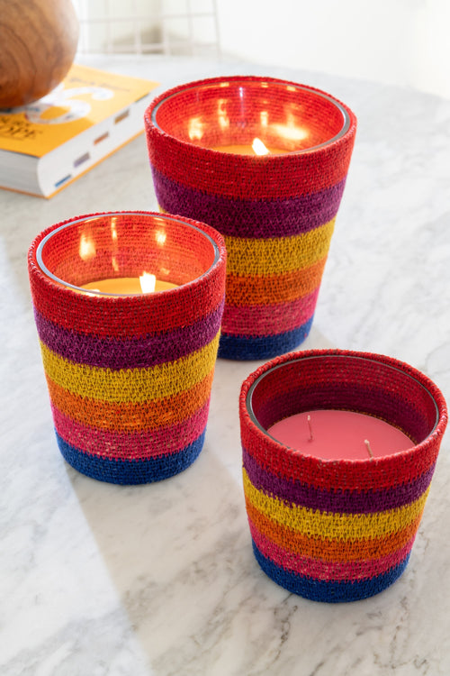 J-Line geurkaars mand - beige/mix - large - 75U - vtwonen shop