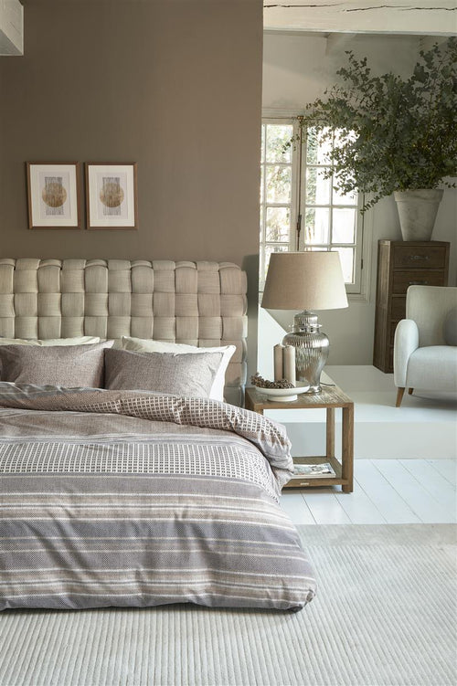 Riviera Maison dekbedovertrek Twill Weave - 200x200/220 cm - bruin