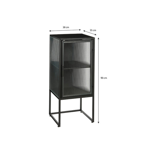 Mica Decorations Clifton Opbergkast met Deuren - L38 x B35 x H90 cm - Metaal - Zwart