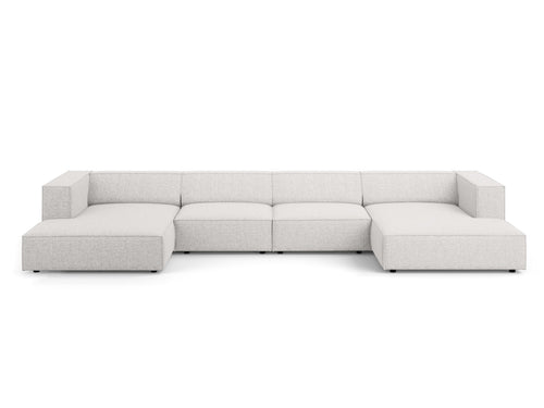 Cosmopolitan Design Panoramische bank Arendal 6-zits, chenille, lichtgrijs - 166x364x70cm