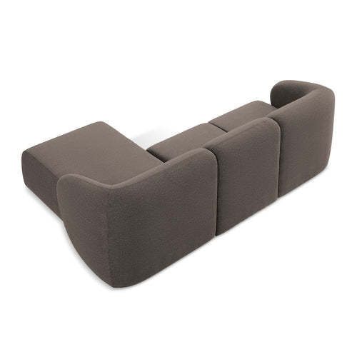 LaMiaSofa hoekbank rechts Cervo - bouclé - chocolade - 248x166x100