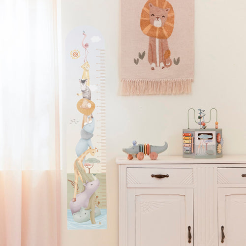 Little Dutch Groeimeter op vliesbehang Safari Friends