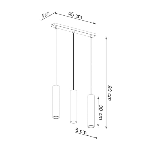 Sollux Lighting Hanglamp LAGOS 3 gepolijst goud - 45x6x90cm
