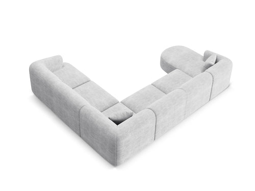 Cosmopolitan Design Modulaire panoramische hoekbank rechts Campi 7-zits, ribfluwelen geld - 255x330x70cm