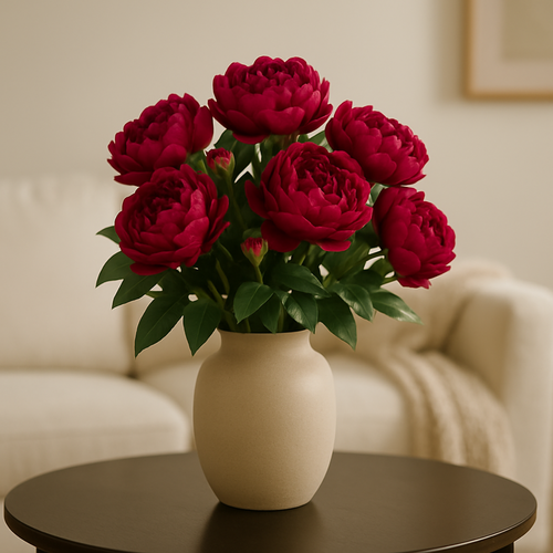 Flourify - Kunstbloem - Pioenroos - 70 cm - Bundel van 4 stuks - vtwonen shop