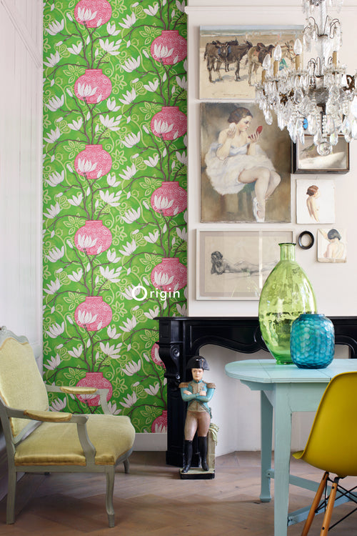 Origin Wallcoverings behang magnolia groen en roze - 53 cm x 10,05 m - 346926 - vtwonen shop