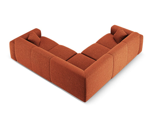 Cosmopolitan Design Symmetrische hoekbank Nolio 5-zits, chenille terracotta - 252x252x72cm
