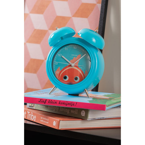 Karlsson wekker Peekaboo Goldfish - blauw - 15.2x6.5x18.2cm - vtwonen shop