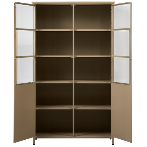 BePureHome vitrinekast Exhibit - IJzer - Khaki - 170x99x44 - vtwonen shop