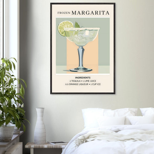 Artfulprints Poster Frozen Margarita cocktail I - Ingrediënten   - A4 21x29.7 cm - Groen