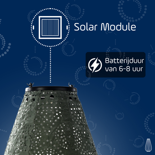 Lumiz solar lampion - spectare drop - 28 cm - sage green