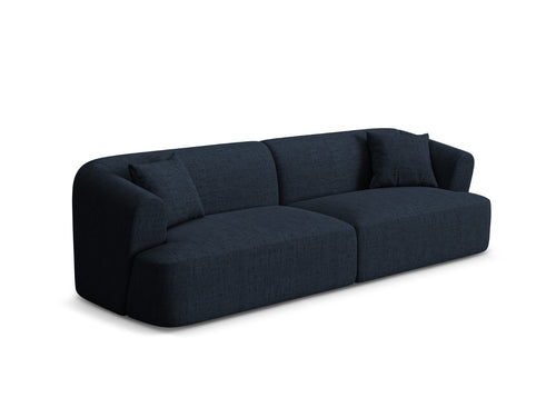 Cosmopolitan Design Modulaire bank Campi 4-zits, structurele stof koningsblauw - 90x255x70cm