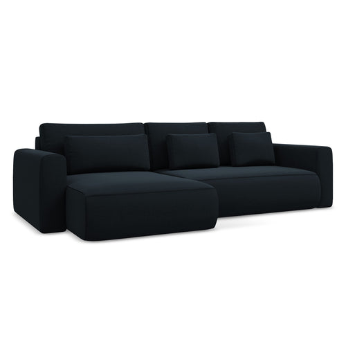 LaMiaSofa hoekbank links Perugia - velours - koningsblauw - 278x149x82