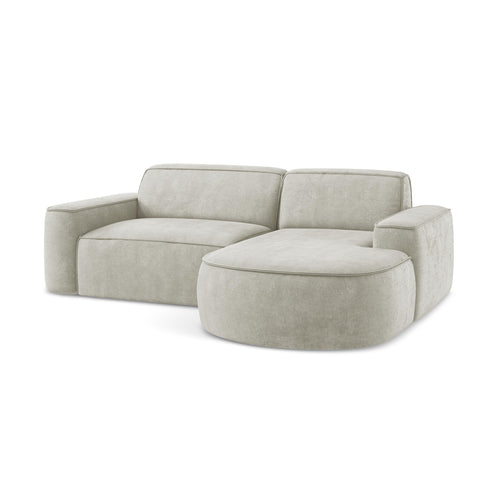 LaMiaSofa hoekbank rechts Melissa - chenille stof - parel - 224x166x70