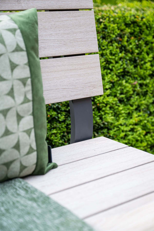 Jondal parkbank - carbon black - light teak Vironwood - L125 cm