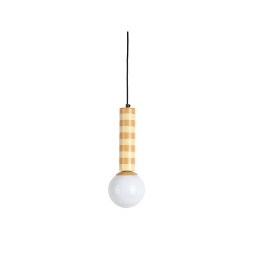 Leitmotiv hanglamp Rayado - geel - 12x12x38cm - Paddenstoellamp