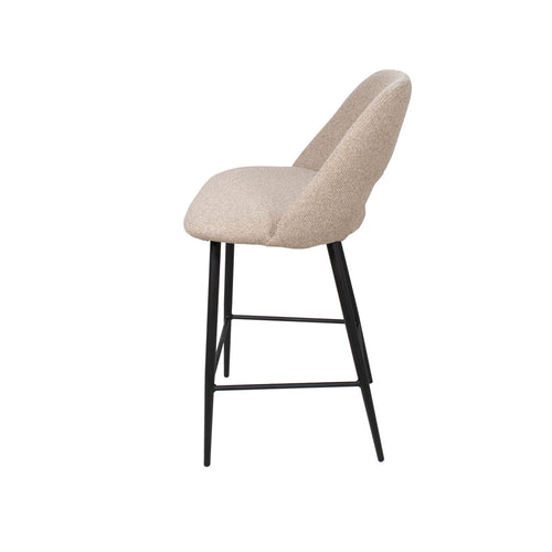 Giga Meubel Barstoel Nissa - Stof/Metaal - Taupe - Set van 2