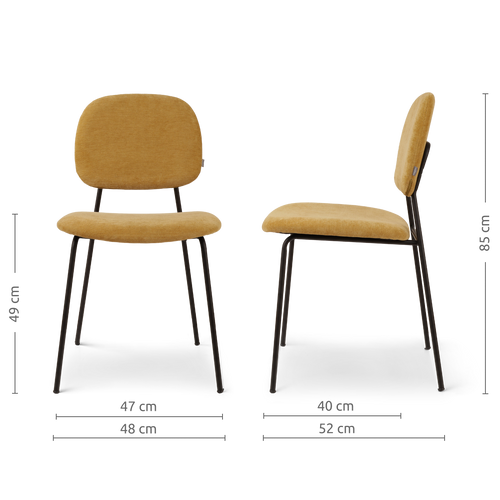 Nolon Jasmijn Eetkamerstoel Warm Oker - Zwart - vtwonen shop