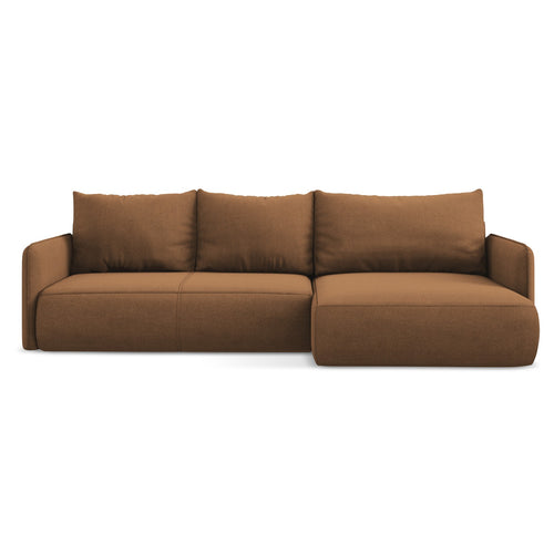 LaMiaSofa hoekbank rechts Palermo - textuurstof - terracotta - 240x148x86