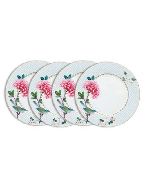 Pip Studio Blushing Birds Ontbijtborden - Servies - Set van 4 borden - Wit - 21cm - vtwonen shop