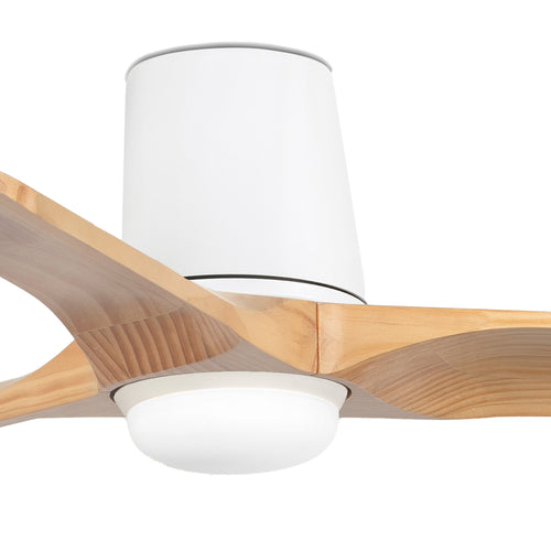 Faro Heywood Heywood Tub 90cm LED-plafondventilator mat wit, grenen bladen CCT