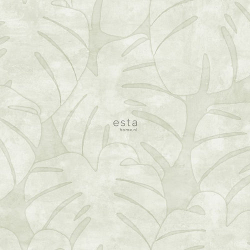 ESTAhome behang monstera bladeren beige - 53 cm x 10.05 m - 139002