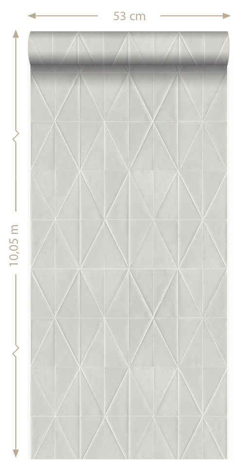 Origin Wallcoverings behang grafische vorm glanzend grijs - 53 cm x 10,05 m - 347233 - vtwonen shop