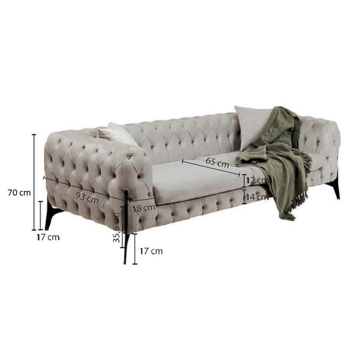 Kare Design Sofa Bellissima 2-Zits fluweel groen